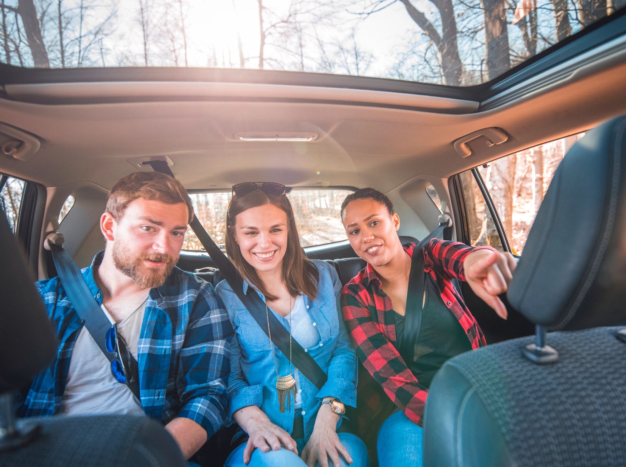 Passengers enjoying comfortable car travel
