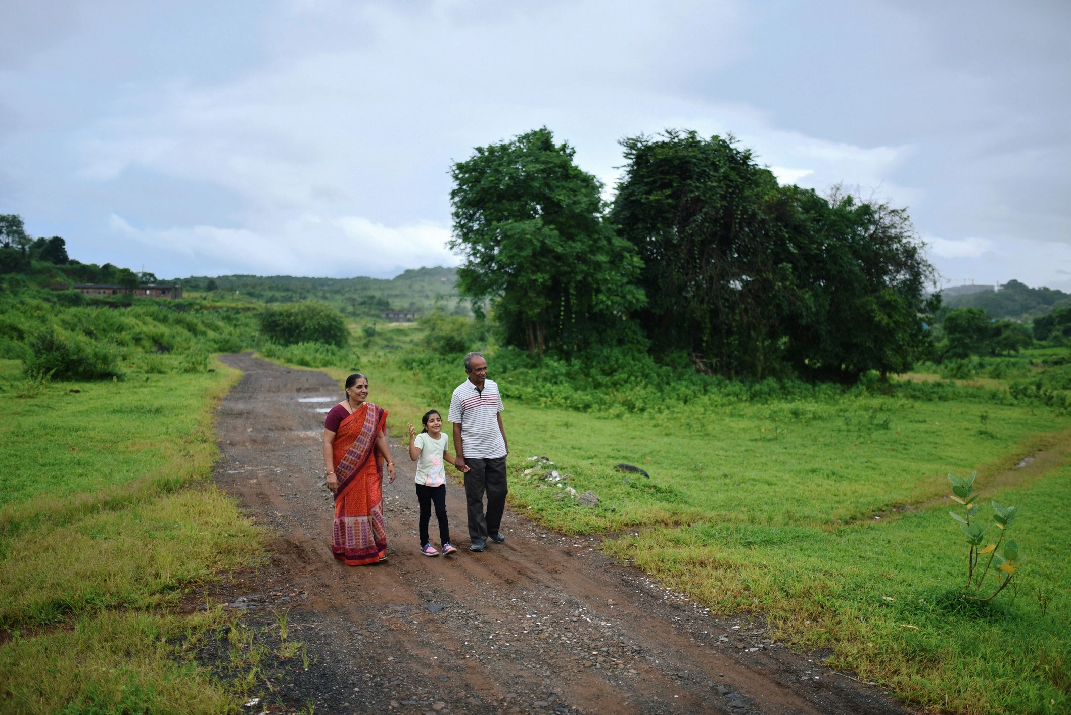 Family travelers on an outstation trip