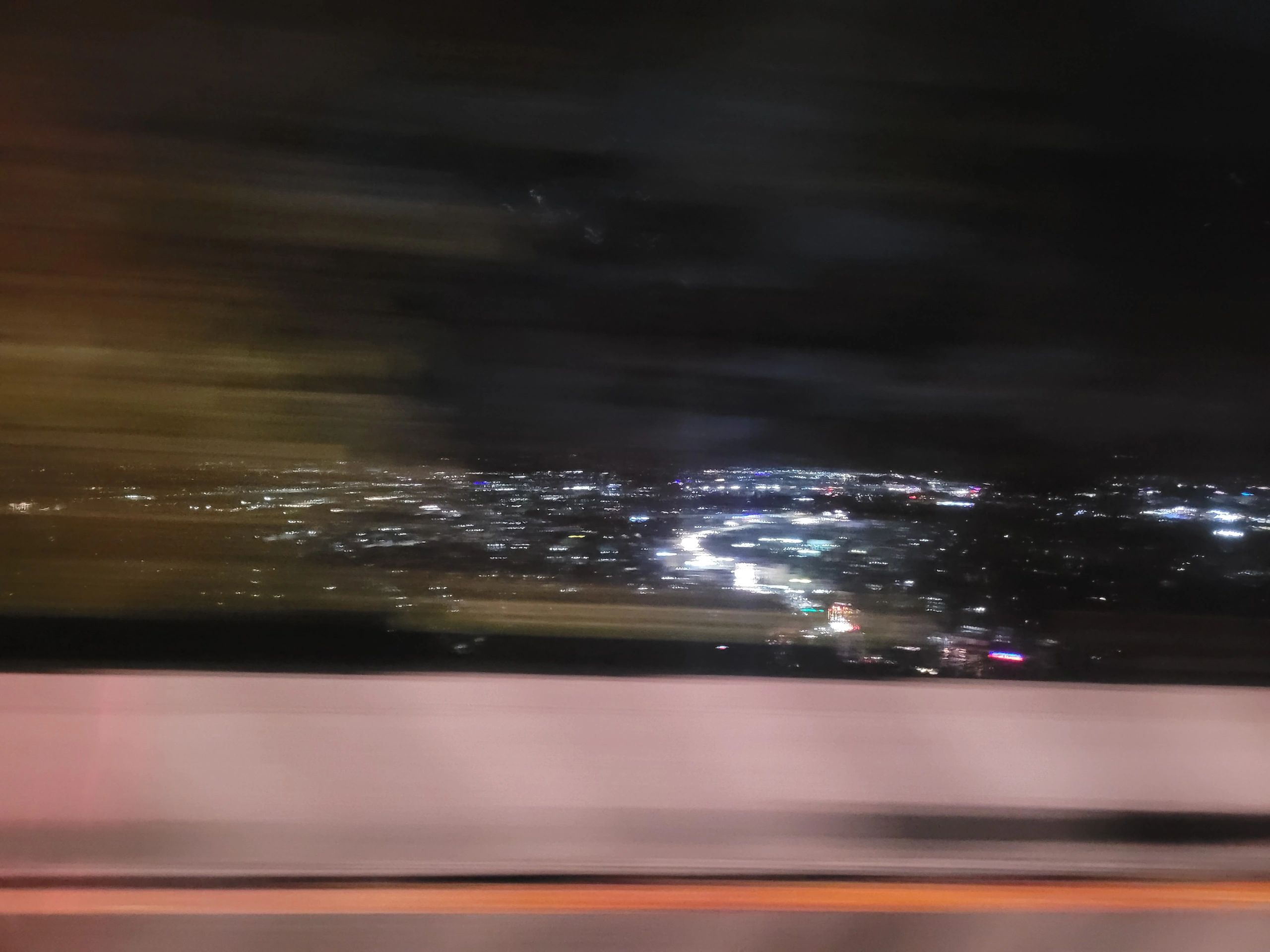 Car travel on highway at night