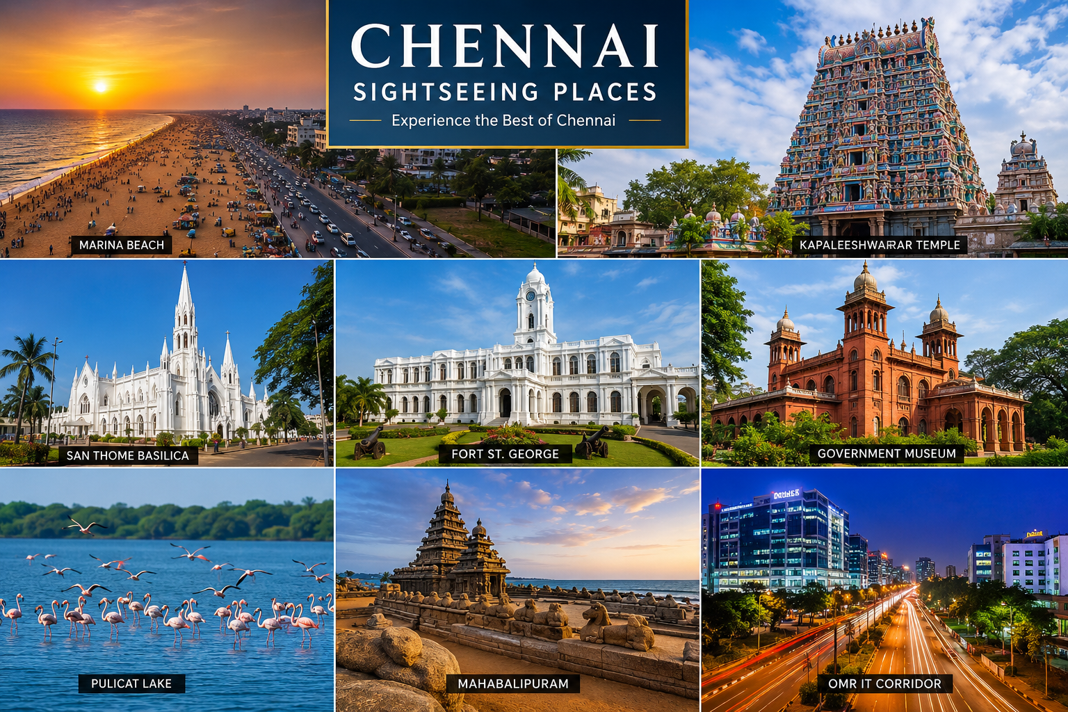 Chennai sightseeing travel vehicle for local city tours